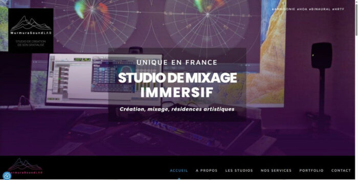 Page accueil studio MurmuraSound LAB création et mixage son pour des expériences immersives